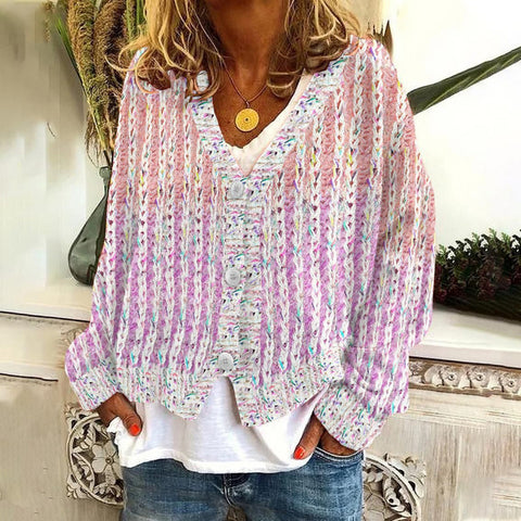 New Christmas abstract print casual cape jacket cardigan sweater m301665