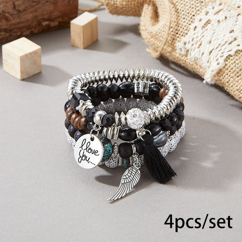 New Bohemian Bracelet Creative Tassel Multi-layer Beaded Bracelet m3331286
