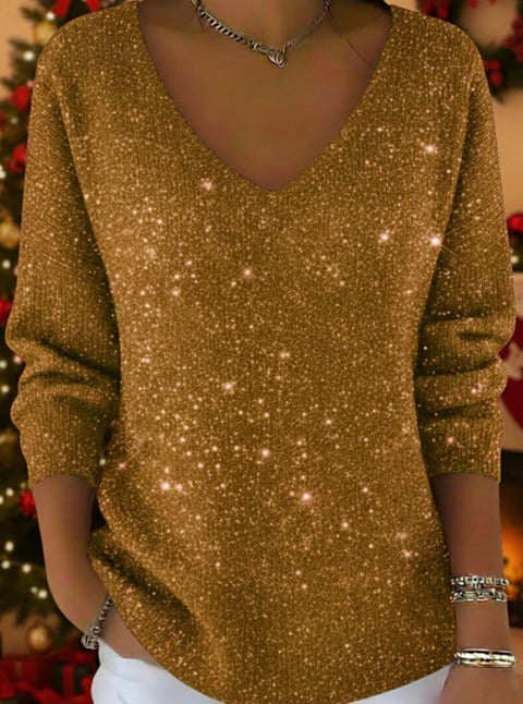 New V-neck long-sleeved pullover 3D digital printing Valentine's Day women's top T-shirt m302419
