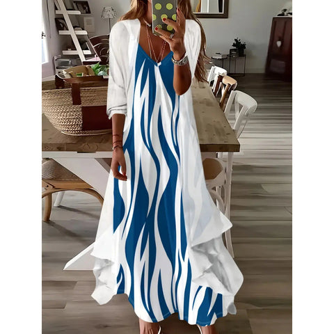 Women's inner dress two-piece floral print dress m302894
