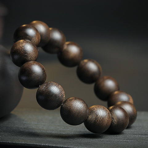 Submerged Indonesian Darakan agarwood Buddha bead bracelet 108 rosary beads 8mm old material agarwood bracelet m3331276