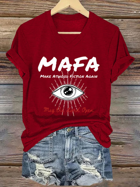 3D digital printing letter series women's V-neck short-sleeved T-shirt m301557