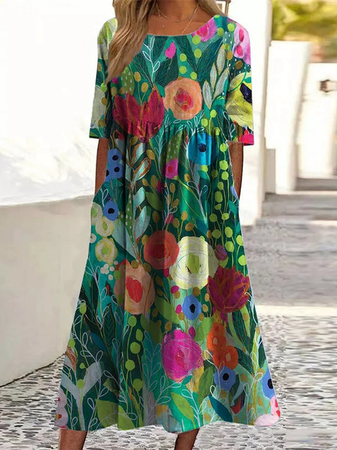 Fashion digital print big wide dress m302128