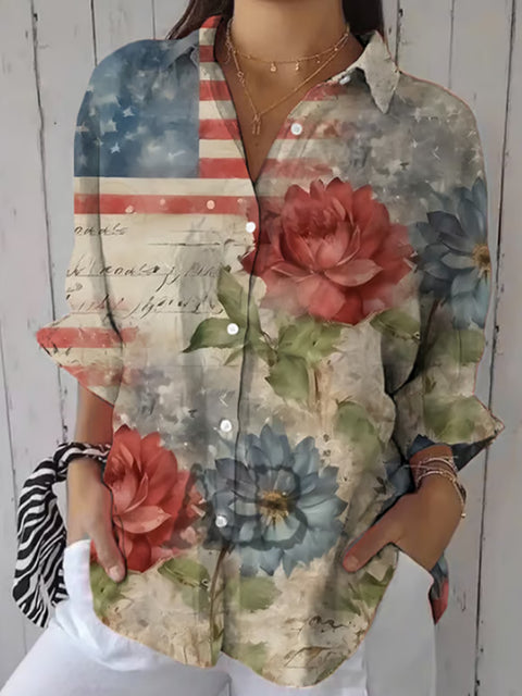 women's large size summer women's casual floral shirt women's small daisy shirt 3D printed shirt m301735