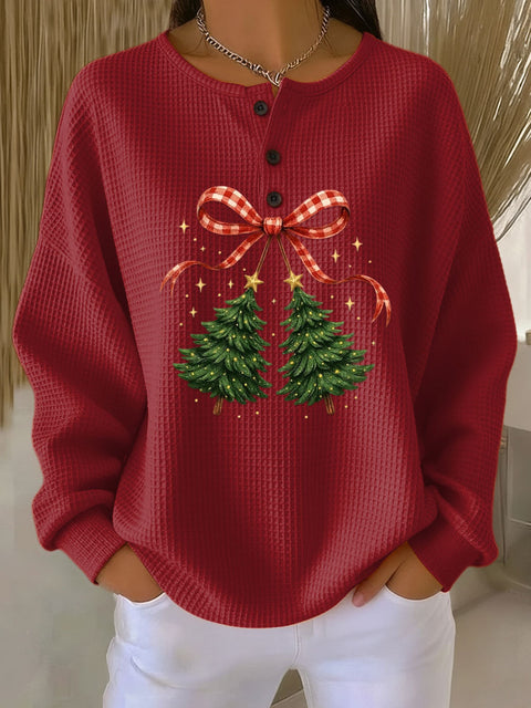 3D-Digitaldruck lockeres lässiges Waffel-Stehkragen-Langarmshirt m303065