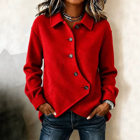 Women's coat solid color simple irregular fashion women's nizi coat m303227