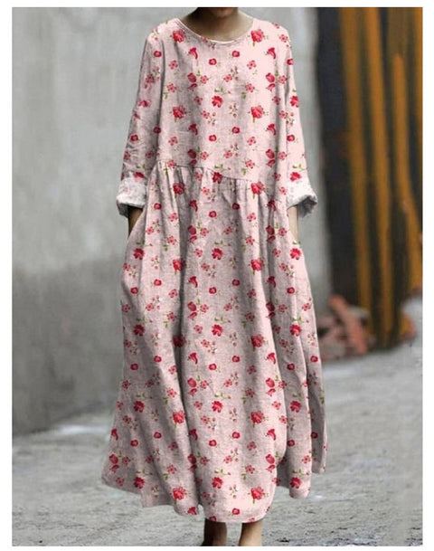 3D printed casual loose dress women m301278