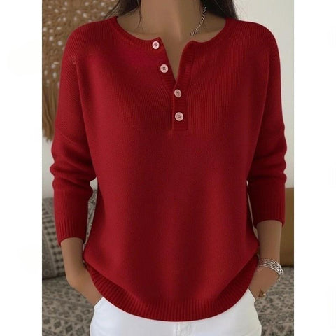 Vintage 3D digital printing four-button stand-up collar Polo sweater women m302158