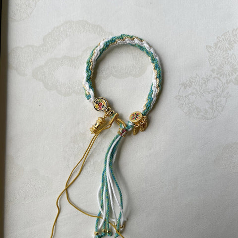 Hand-woven Tibetan hand rope Zakiram hand rope Green Tara fifth master thangka bracelet Tibetan hand rope female m3331256