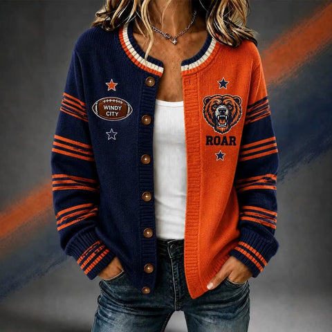 3D digital print American football women's cardigan sweater FF303413