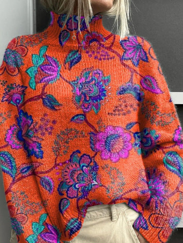 Christmas abstract print casual cape jacket cardigan sweater m302114