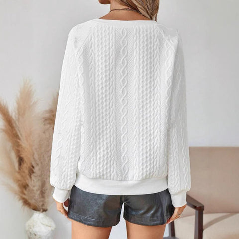 Winter casual crew neck button twist knitted pullover sweater m301487