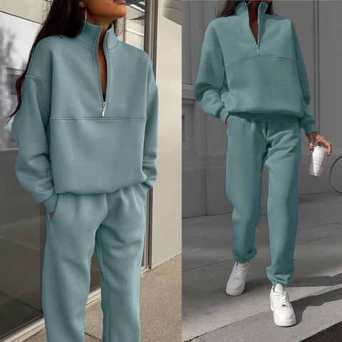 Casual fashion thickened long-sleeved sweater and trousers two-piece set m302209
