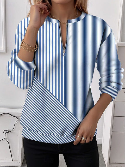 Ladies temperament casual fashion half zipper sweater m303061