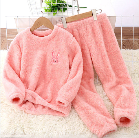 New velvet set round neck pullover cashmere parent-child pajama set m301939