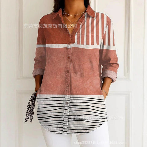 Long Sleeve Button Shirt Line Button Shirt m303196