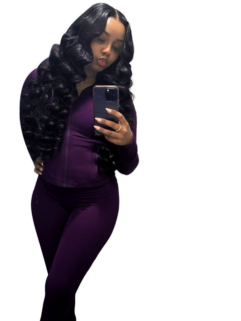 sports and leisure women's clothing, sexy tight-fitting long-sleeved micro-speaker two-piece set m301817