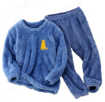 New velvet set round neck pullover cashmere parent-child pajama set m301939