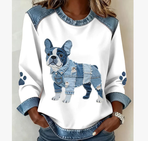 Women's printed women's crew neck sweater m302298