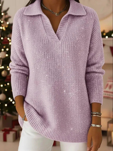 Polo neck sweater loose and thin long sleeve pullover FF303431 05