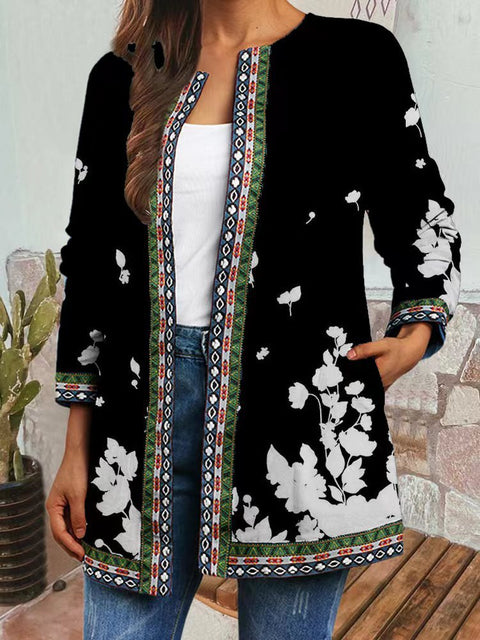 Autumn and winter retro ethnic style print jacket cardigan m303251 04