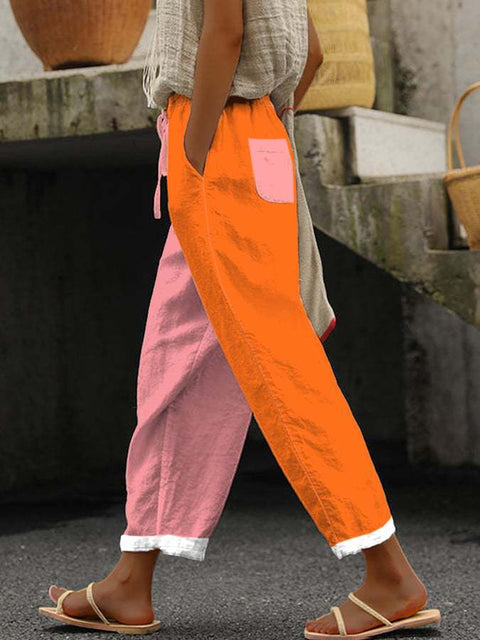 Linglong hemp digital printing trousers m303185