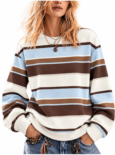 Casual Crew Neck Long Sleeve Pullover 3D Digital Printing Women's Sweater FF303429 04
