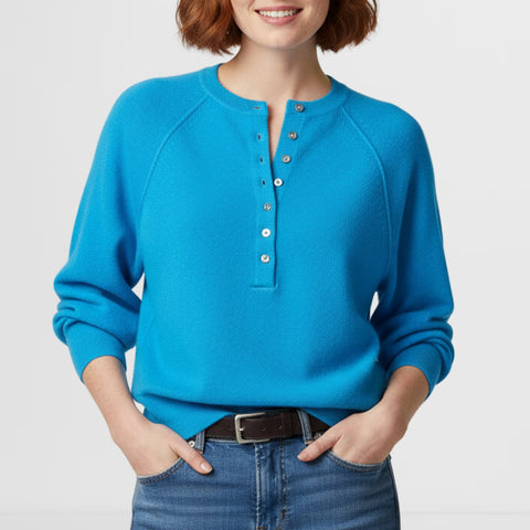 Autumn and winter women's casual crew neck sweater henry shirt button-up knitted pullover m302518