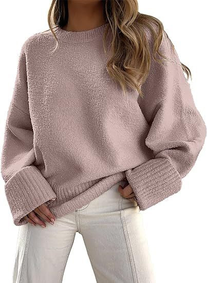 Women's sweater women's autumn and winter round neck pullover loose plush thick m301609