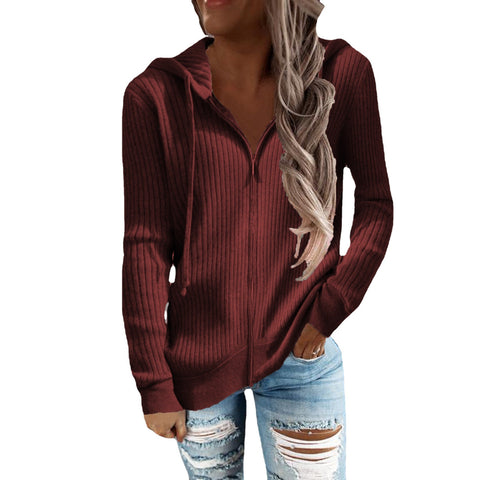 Thickened casual sweater loose knitted sweater zipper cardigan m303220