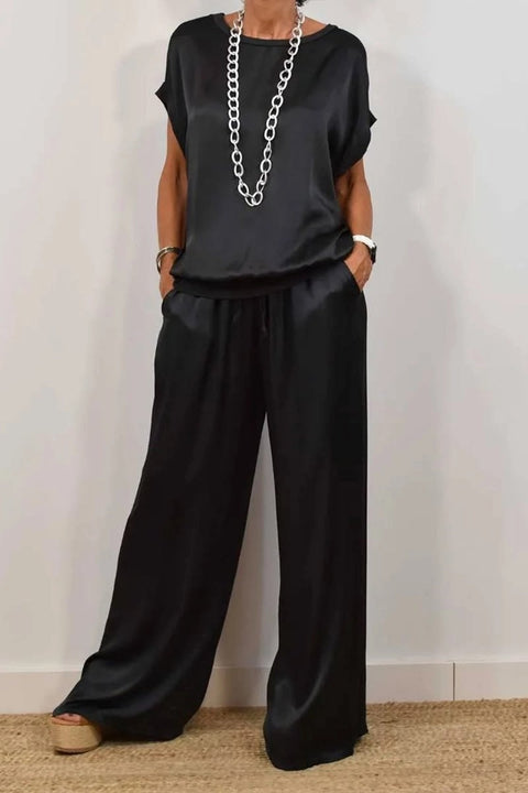 Trendy loose shirt wide-leg trousers casual suit m302295