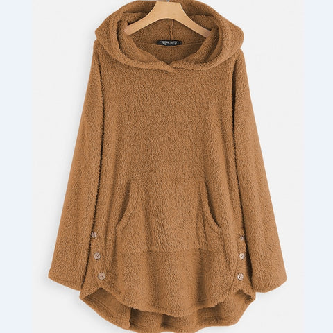 Hooded pullover long-sleeved double-sided velvet medium and long sweater m300435