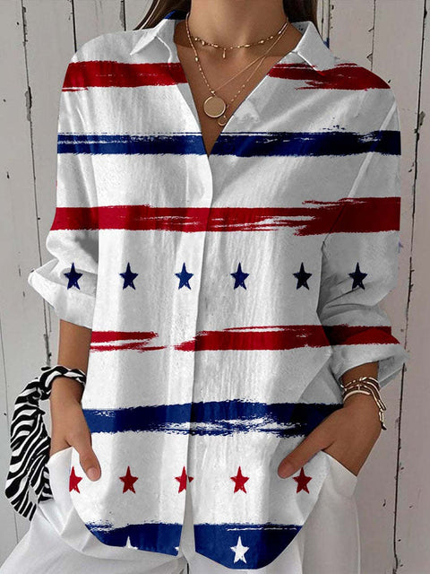 Spring and Autumn Independence Day national flag printed shirt new explosion 372