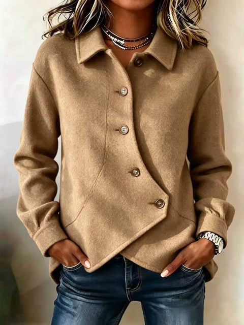Women's coat solid color simple irregular fashion women's nizi coat m303227
