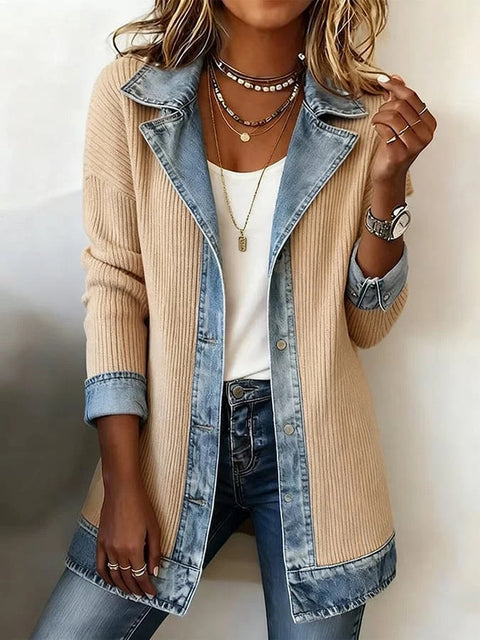 New women's clothing fashionable and elegant slim-fitting long-sleeved splicing jacket m303210