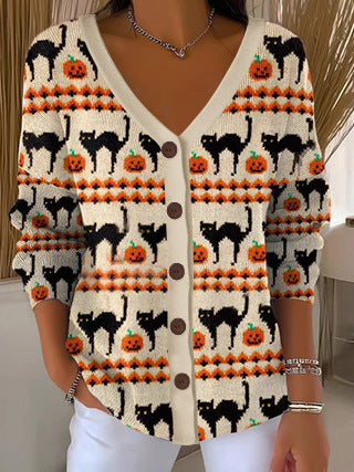 3D Digital Printed Women's Shoulder Cardigan Sweater FF303400 06