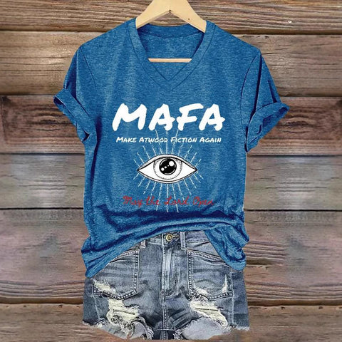 3D digital printing letter series women's V-neck short-sleeved T-shirt m301557