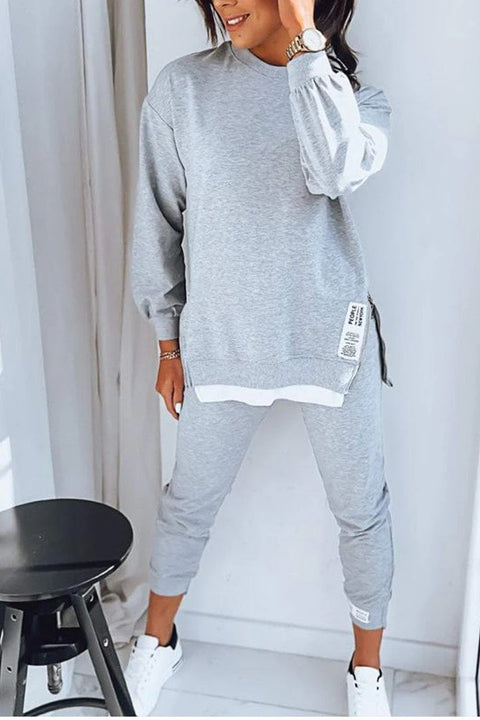Splicing fake two-piece sweater sweatpants set m302319