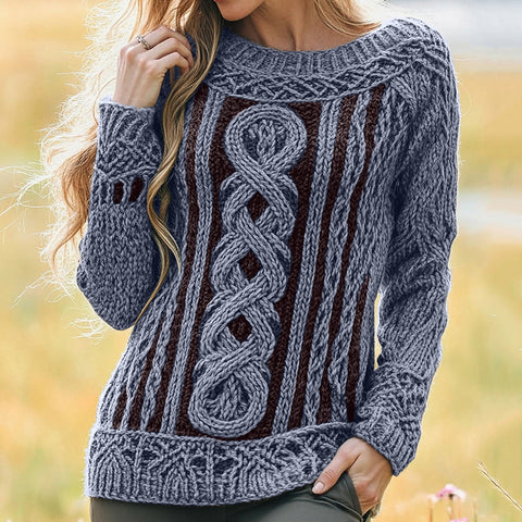 Autumn and winter 3D digital printing crew neck sweater knitted sweater m302083