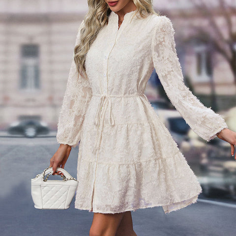 Elegant Lace Long Sleeve Dress m302104