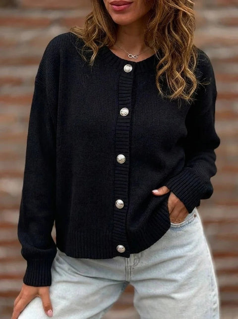 Autumn and winter new solid color button sweater cardigan long-sleeved top m303231