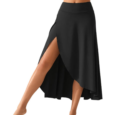 Temperament elegant ruffle leaf drape fashion solid color skirt m302835