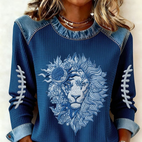 Women's printed women's crew neck sweater m302298