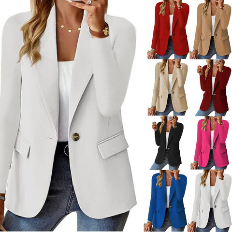 Autumn long-sleeved solid color cardigan small blazer women's m301607