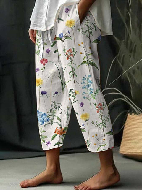 Linglong hemp digital printing trousers m303185