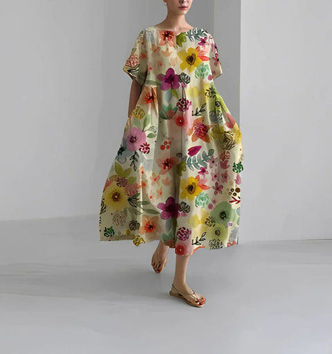 3D imitation cotton pull frame craft women's pendulum dress m301038