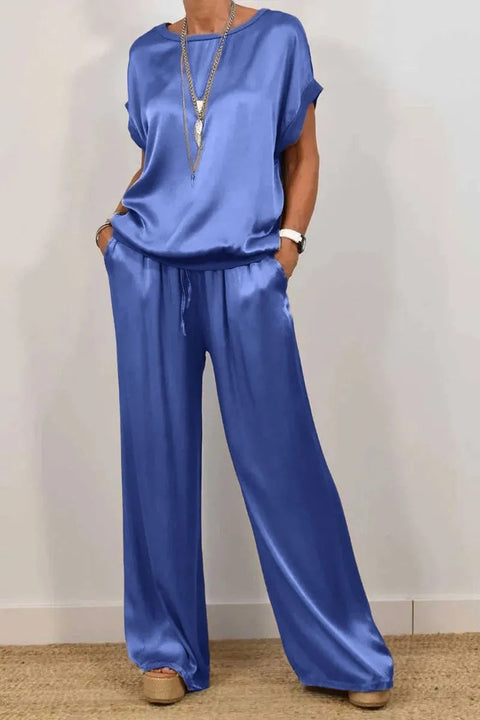 Trendy loose shirt wide-leg trousers casual suit m302295