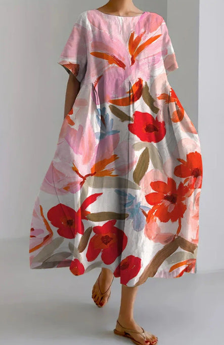 3D imitation cotton pull frame craft women's pendulum dress m301038