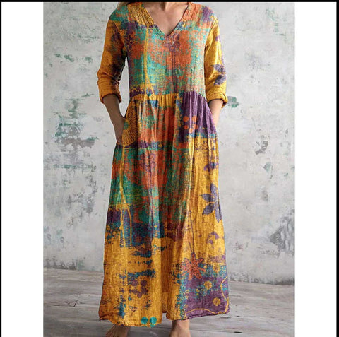 3D print summer urban casual loose dress women m301037