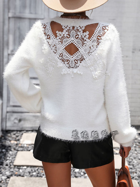 Pattern pattern women's knitted sweater round neck long sleeve pullover sweater women's m301767